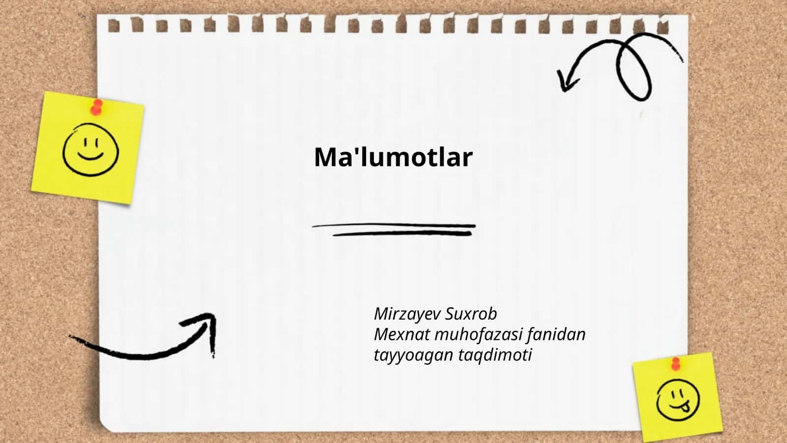Mexnat muhofazasi fanidan tayyoagan taqdimoti