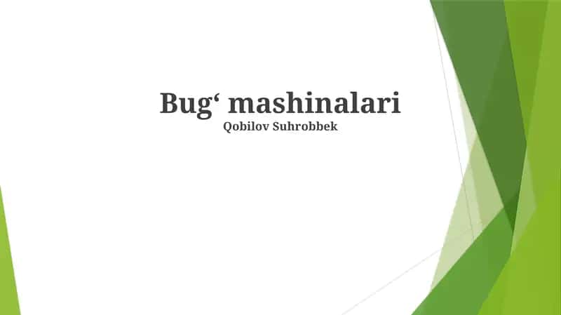 Bugʻ mashinalari