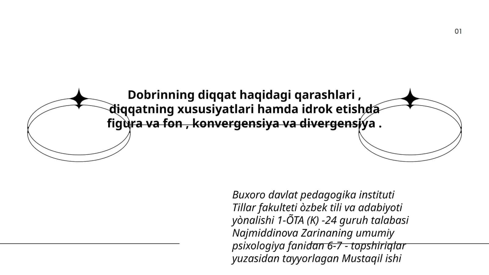 Umumiy psixologiya fanidan Mustaqil ish