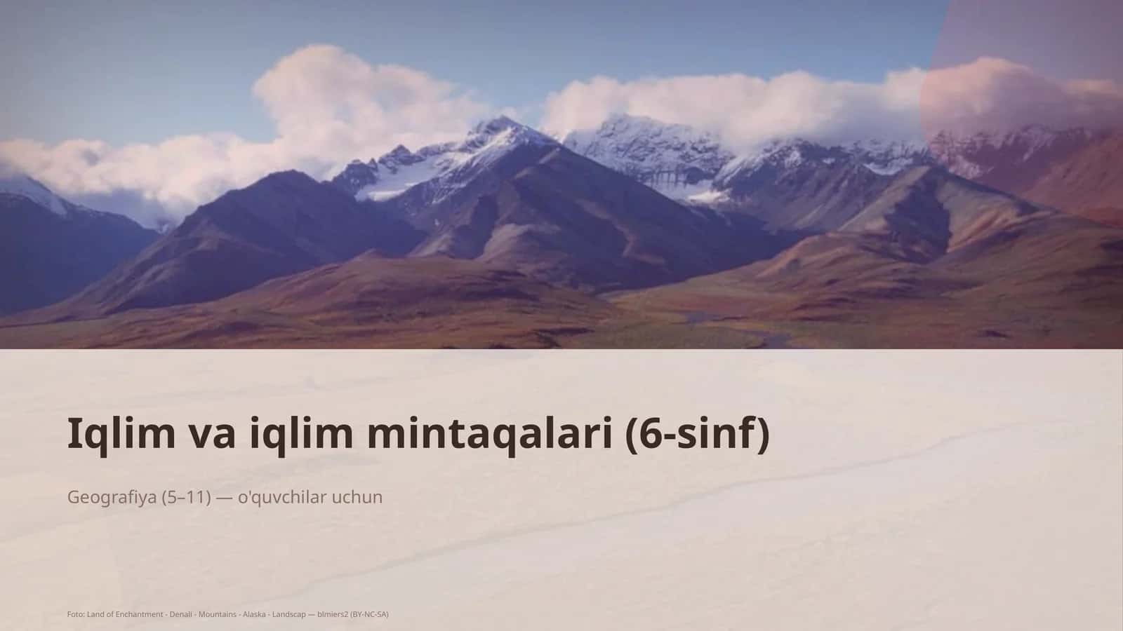 Iqlim va iqlim mintaqalari (6-sinf)