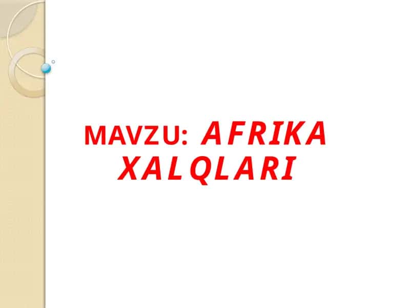 AFRIKA XALQLARI