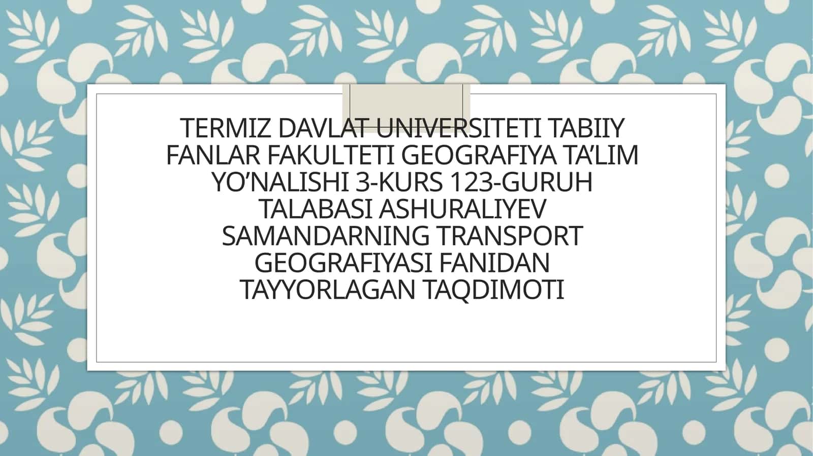 Quruqlik transporting asosiy turlari