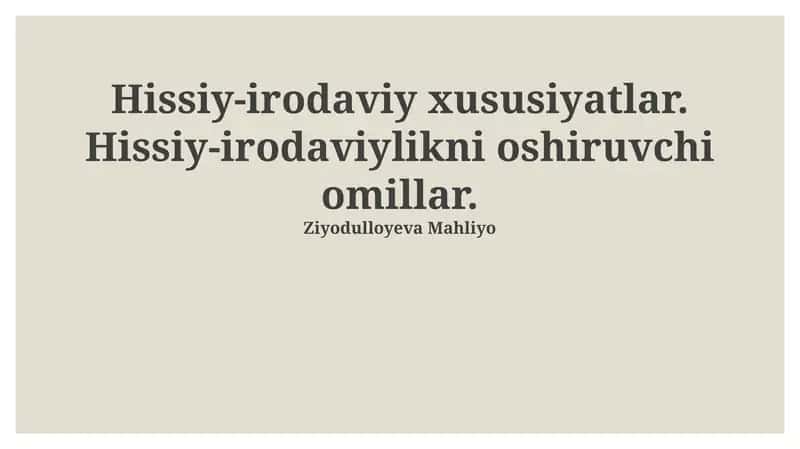Emotsional-irodaviy xususiyatlar