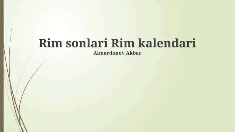 Rim sonlari Rim kalendari