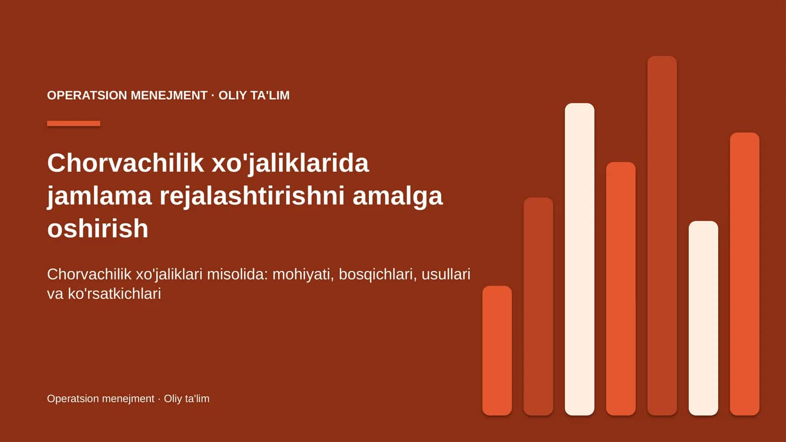 OPERATSION MENEJMENT · OLIY TA'LIM