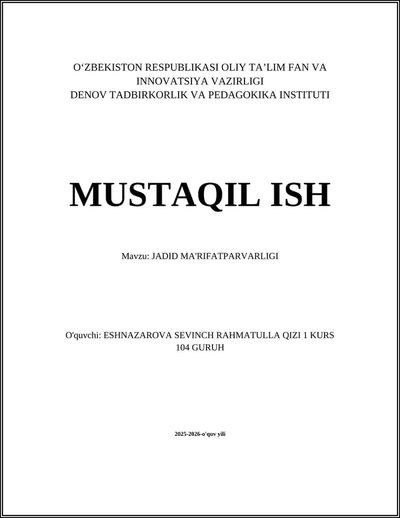 Jadid Ma'rifatparvarligi
