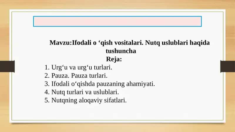 Ifodali o ‘qish vositalari