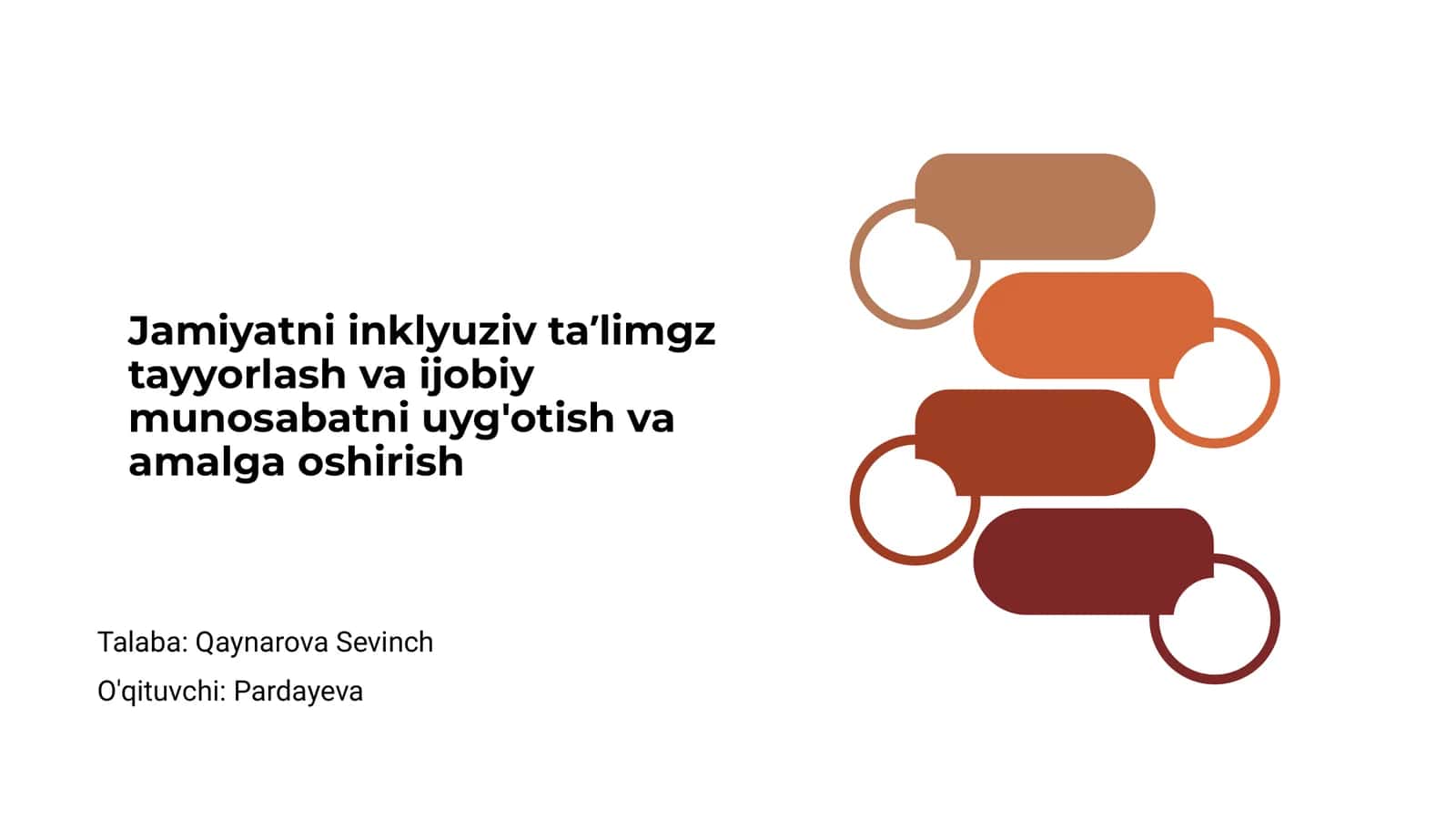 Jamiyatni inklyuziv taʼlimga tayyorlash va ijobiy munosabatni uyg'otish va amalga oshirish