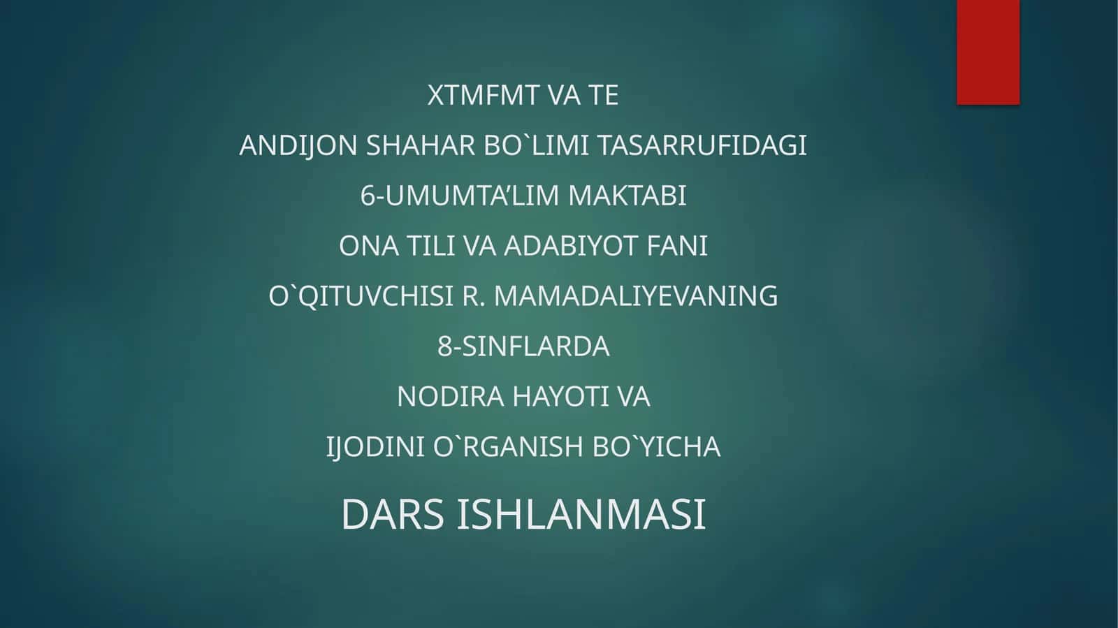 NODIRA LIRIKASI