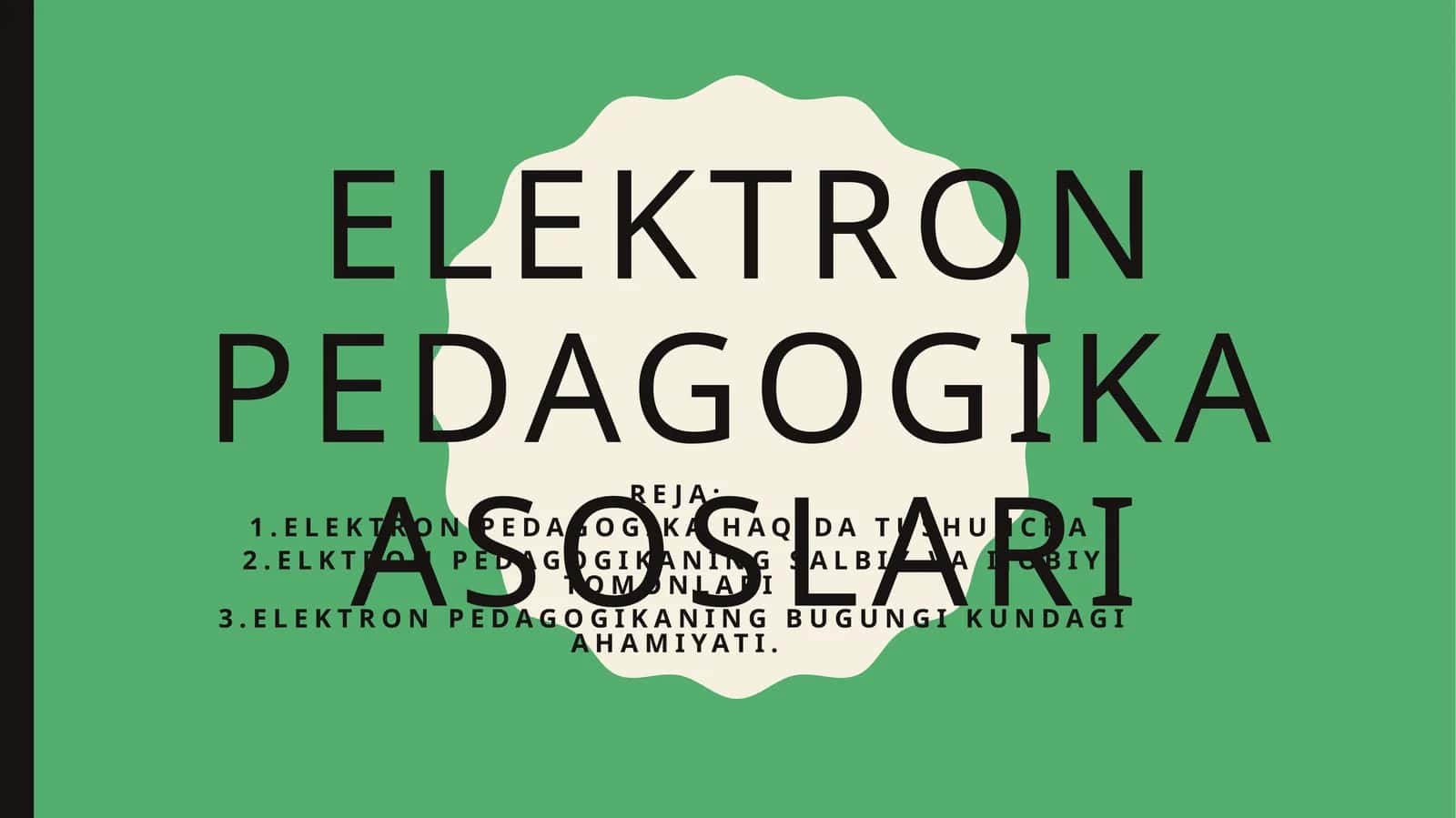 Elektron pedagogika asoslari