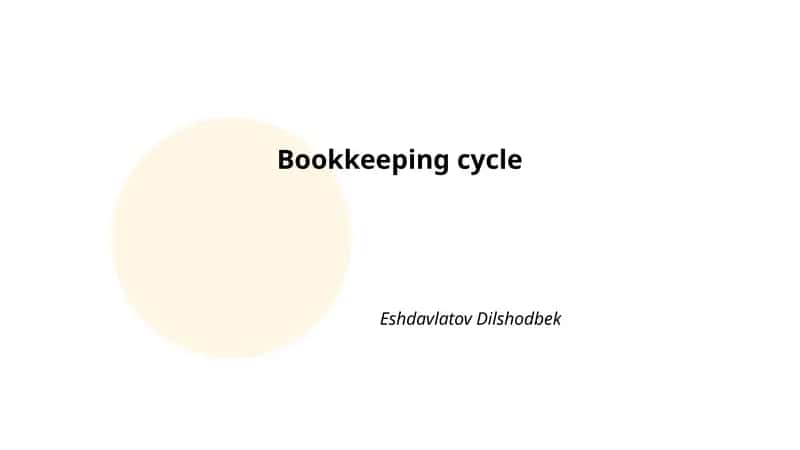 Bookkeeping cycle