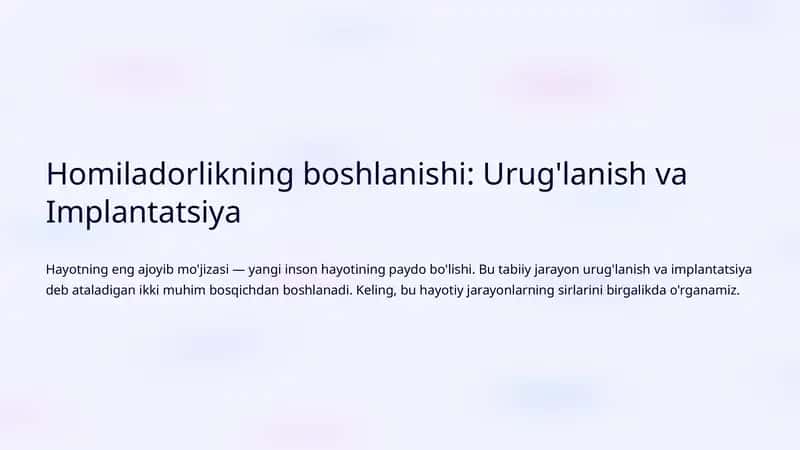 Urug'lanish va Implantatsiya