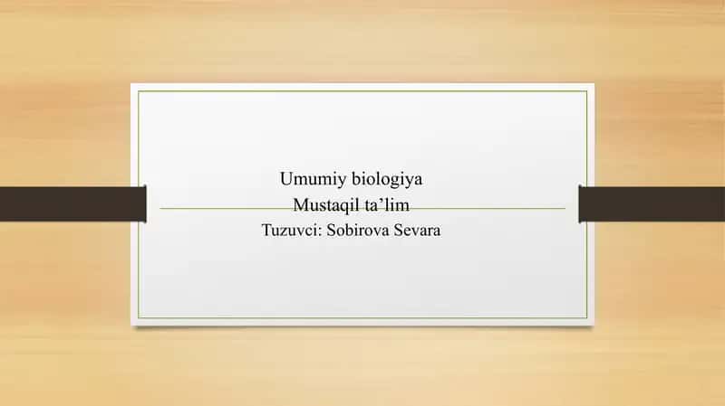 Umumiy biologiya