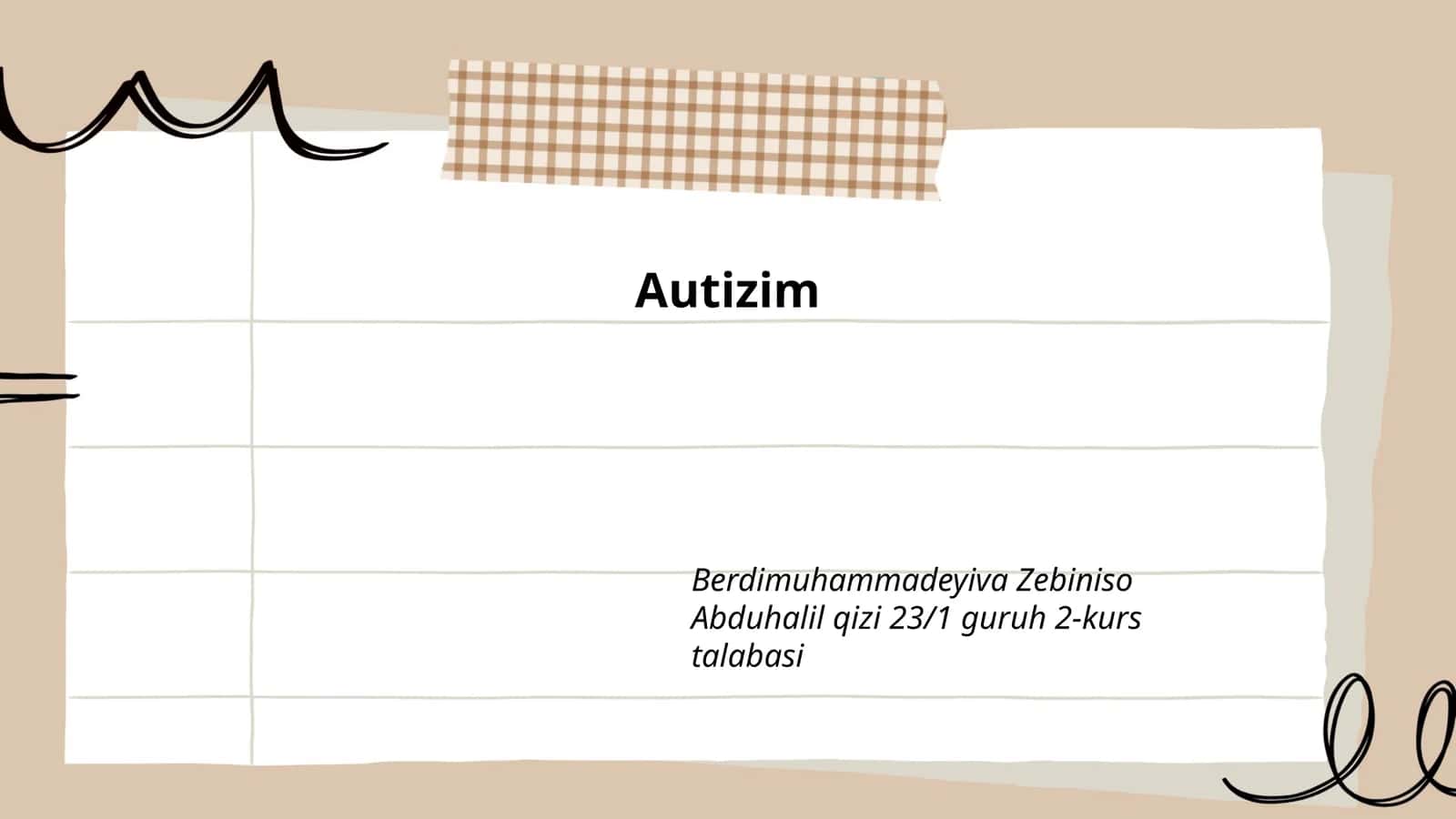 Autizm spektrining buzilishi