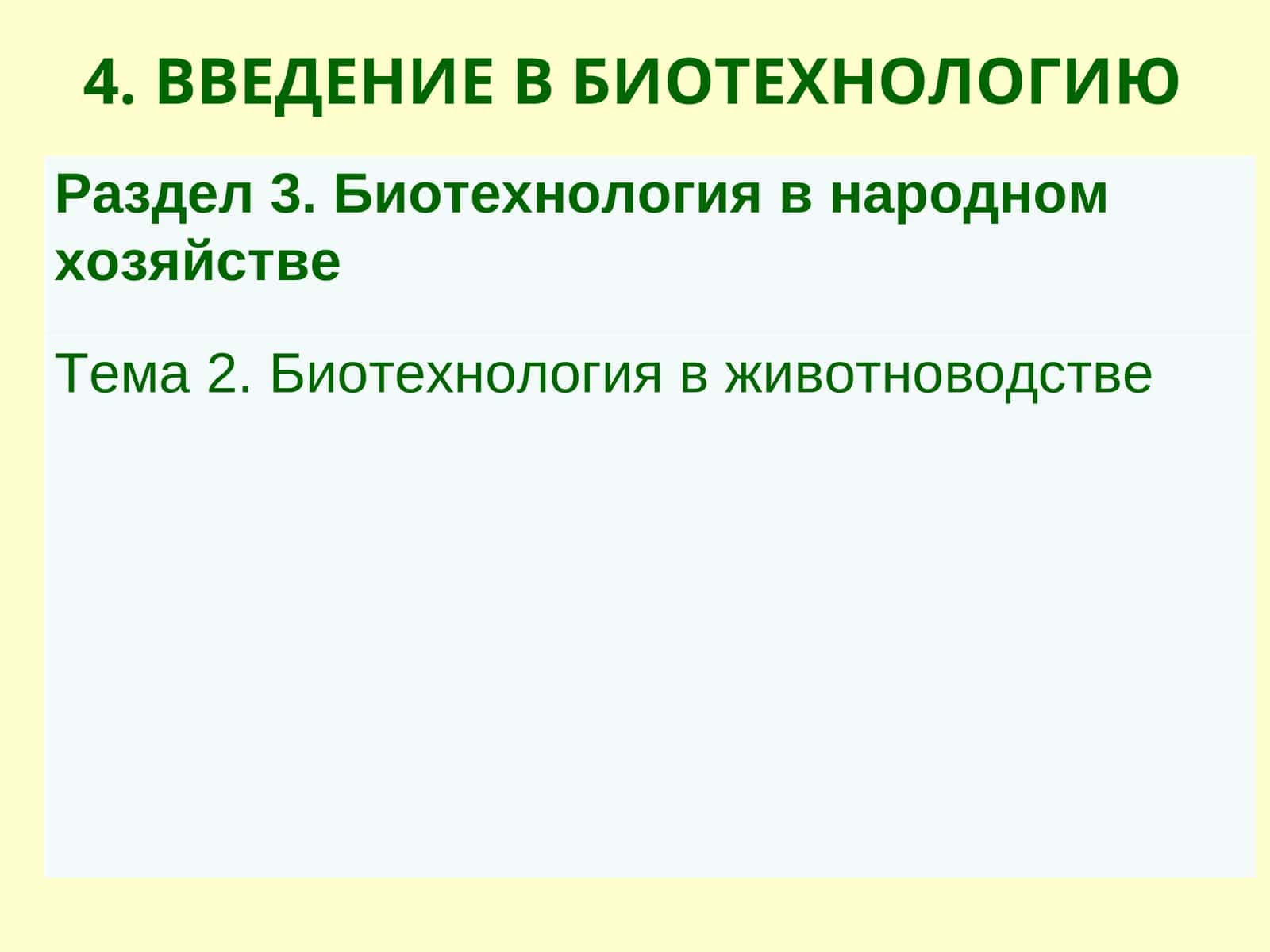Биотехнология в животноводстве