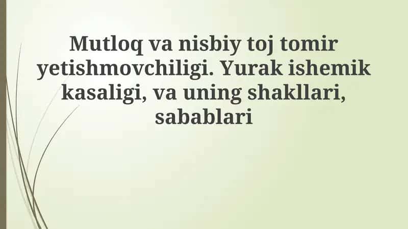 Mutlaq koronar yetishmovchilik