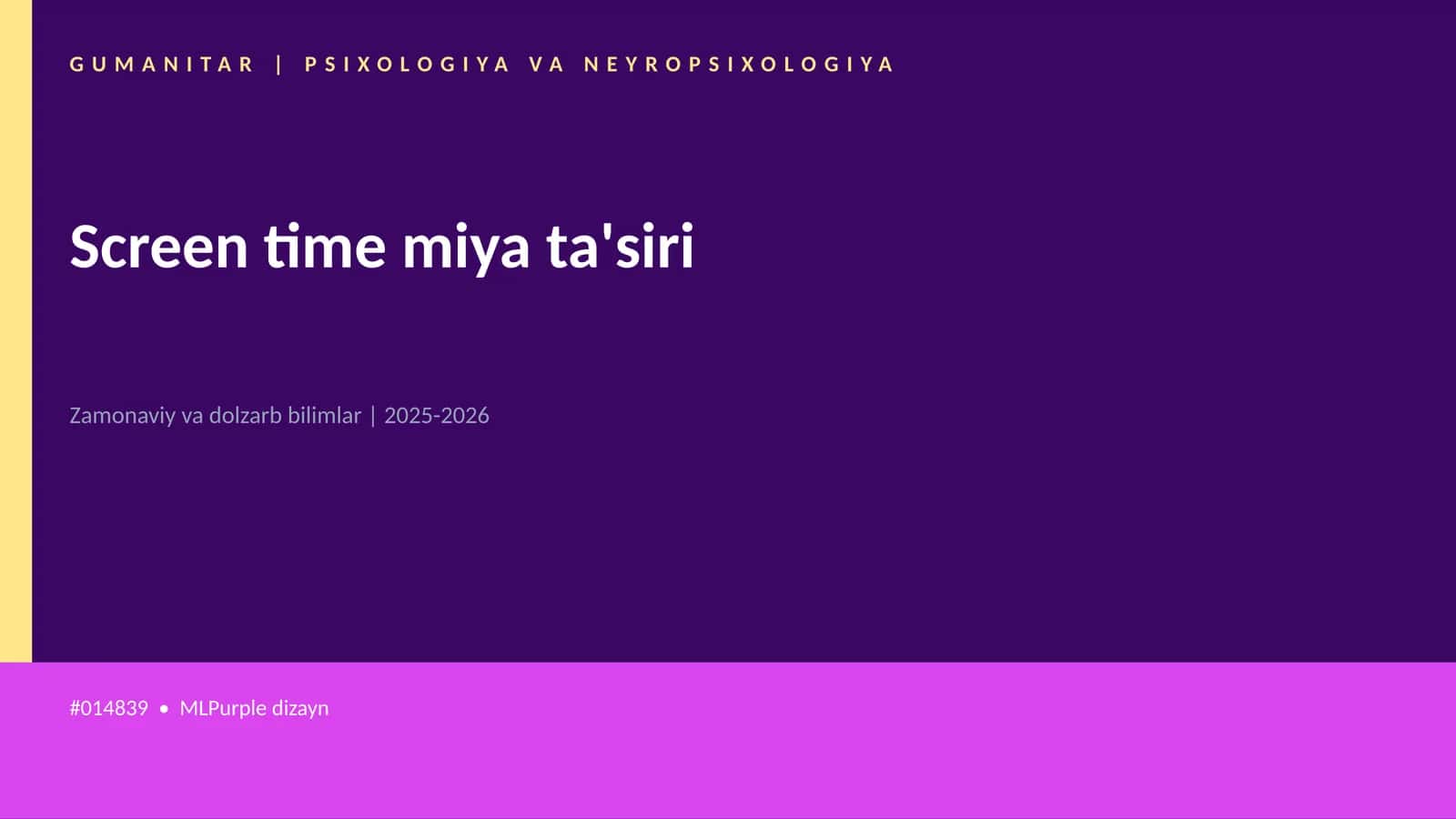 Screen time miya ta'siri