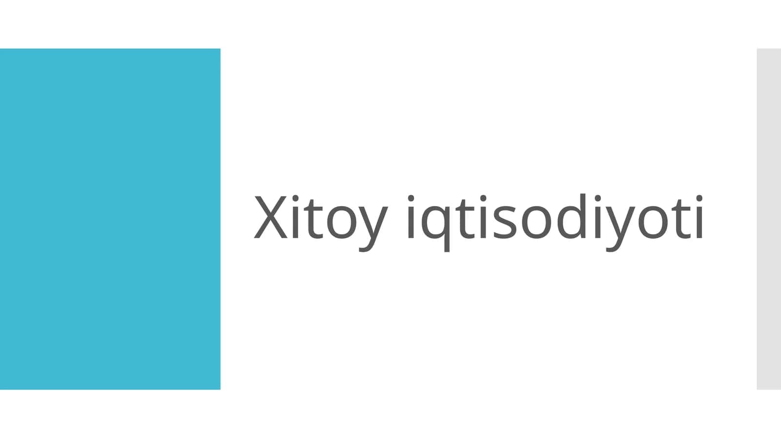 Xitoyiqtisodiyoti