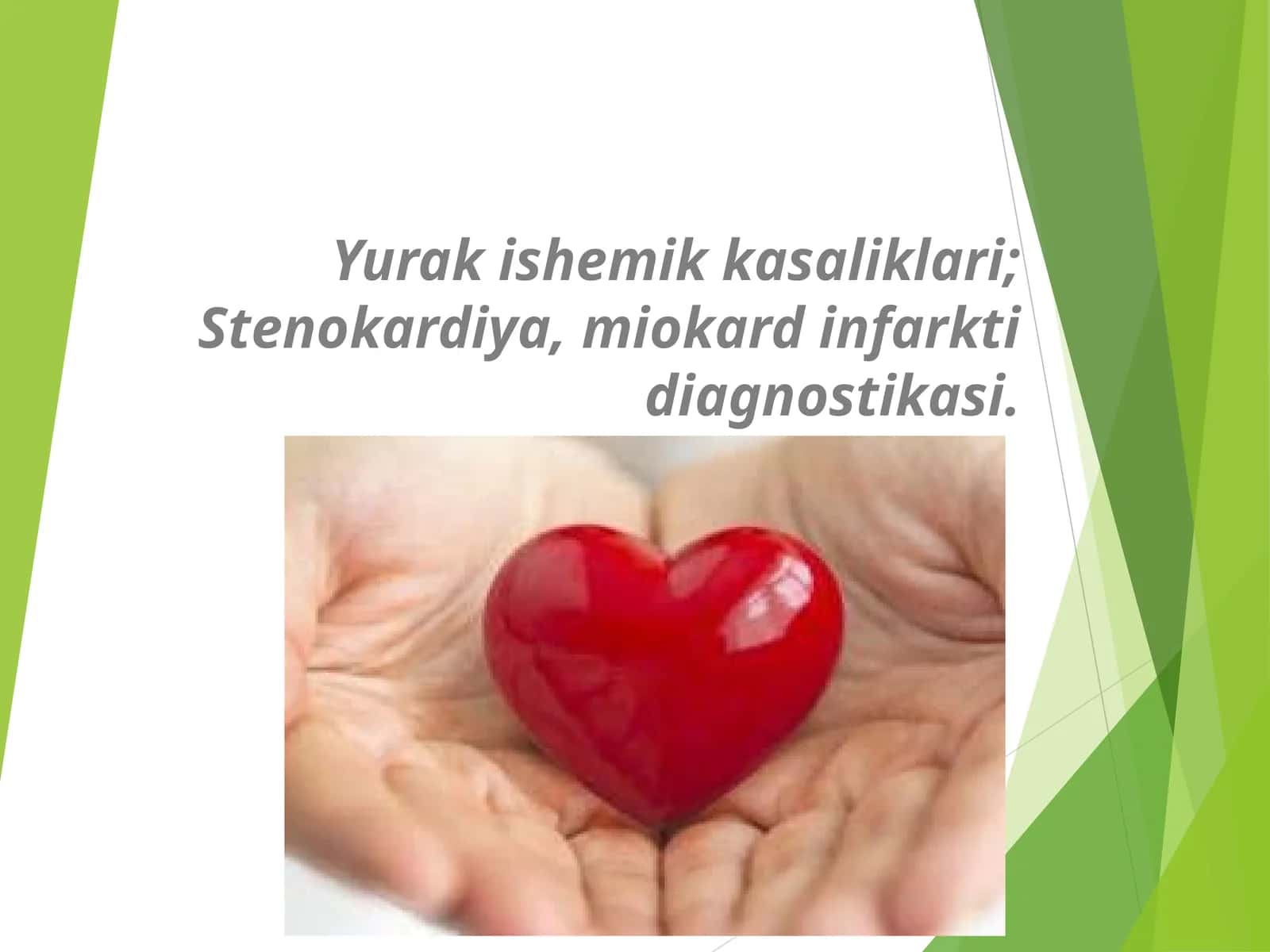 Yurak ishemik kasaliklari; Stenokardiya, miokard infarkti diagnostikasi