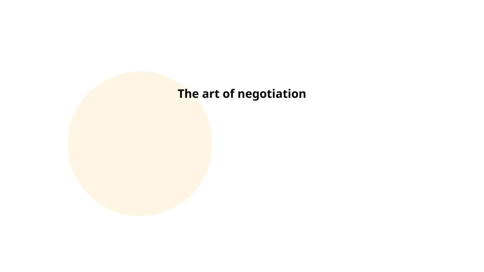 The art of negotiation