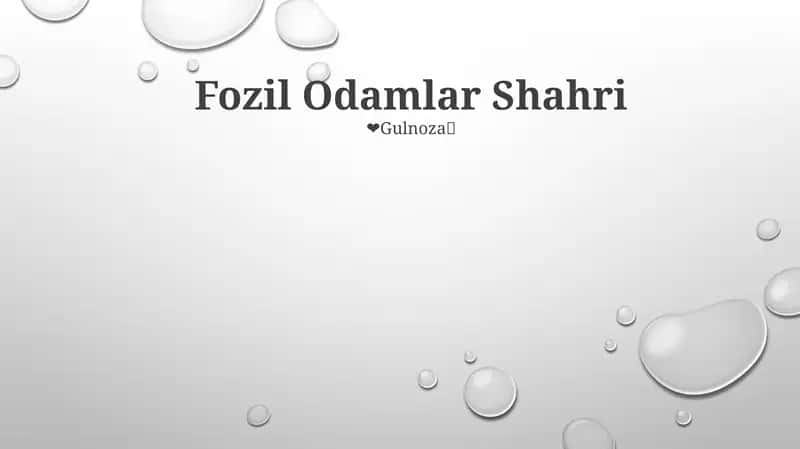 Fozil Odamlar Shahri