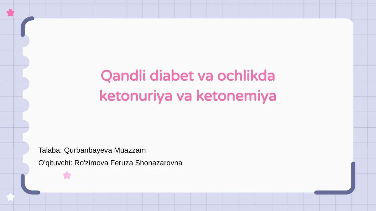 Qandli diabet va ochlikda ketonuriya va ketonemiya