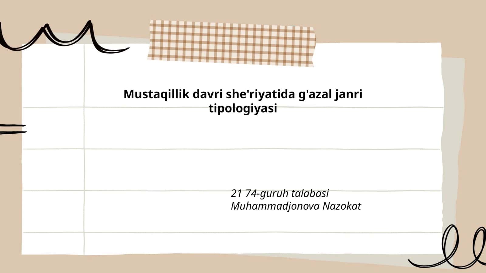Mustaqillik davri she'riyatida g'azal janri tipologiyasi