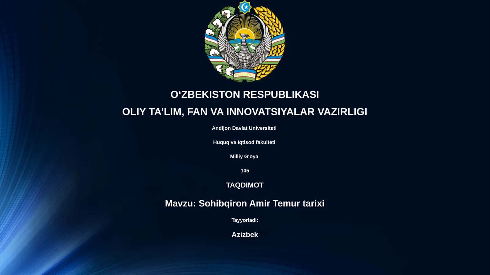 Sohibqiron Amir Temur tarixi