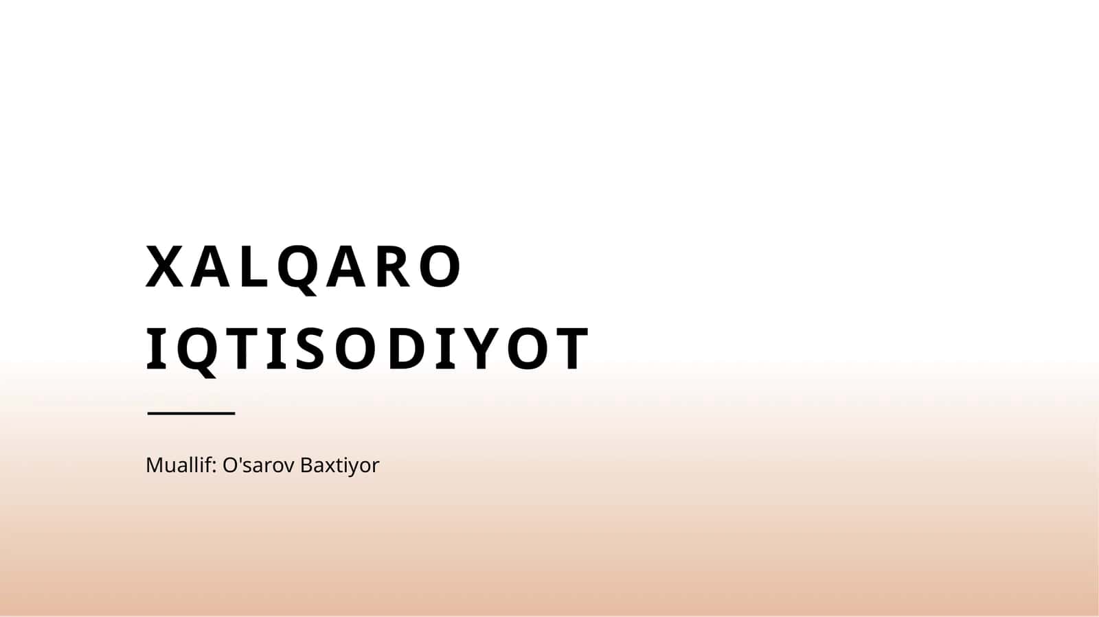 Xalqaro iqtisodiyot