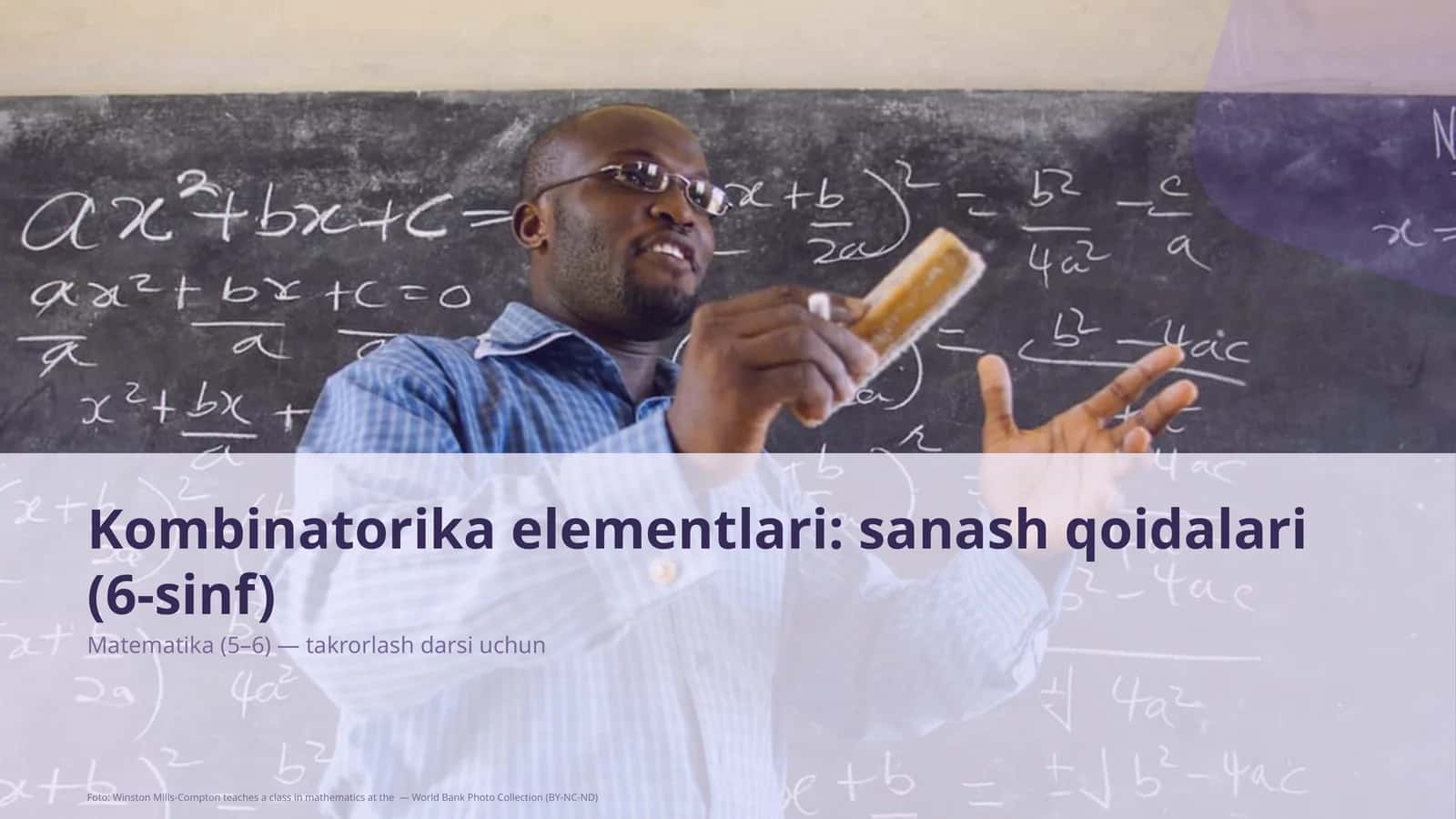 Kombinatorika elementlari: sanash qoidalari (6-sinf)