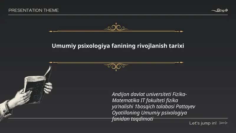 Umumiy psixologiya fanining rivojlanish tarixi
