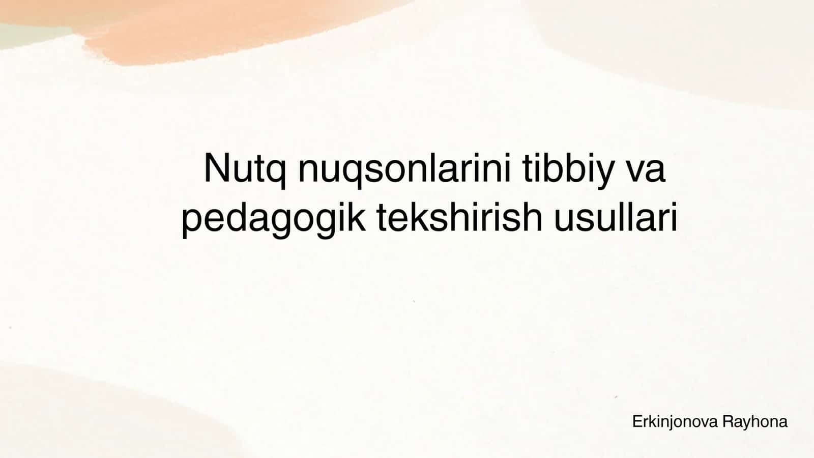 Pedagogik tekshirish usullari