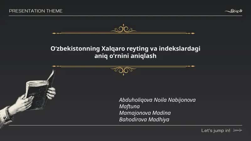 Oʻzbekistonning Xalqaro reyting va indekslardagi aniq oʻrnini aniqlash