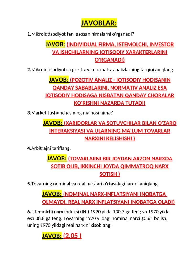 Mikroiqtisodiyot