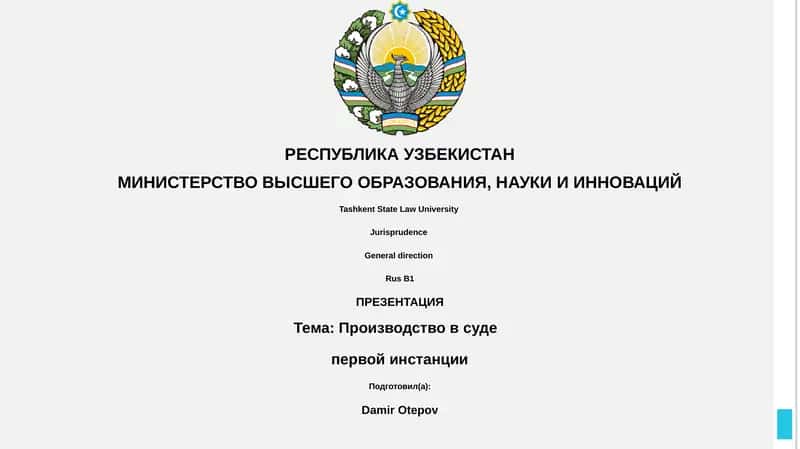 Производство в суде первой инстанции