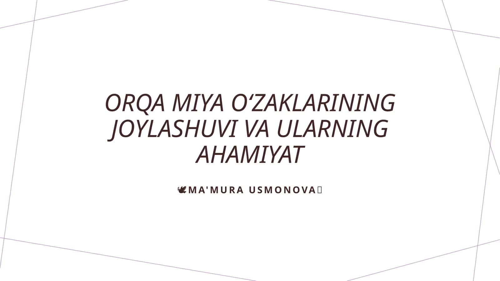 Orqa miya oʻzaklarining joylashuvi va ularning ahamiyat