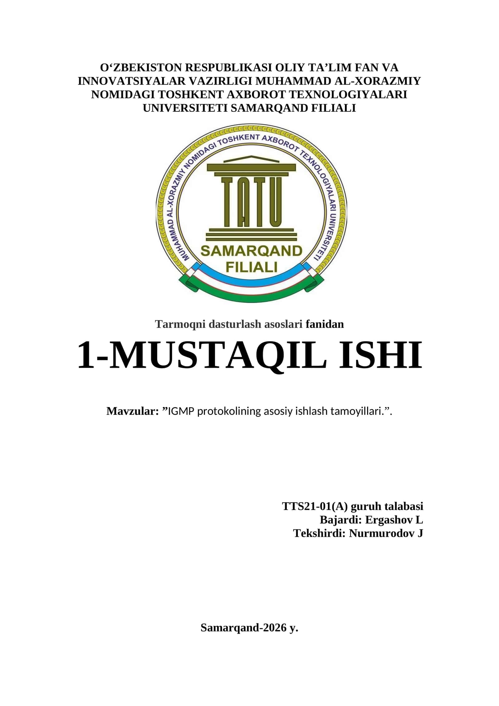 IGMP protokolining asosiy ishlash tamoyillari