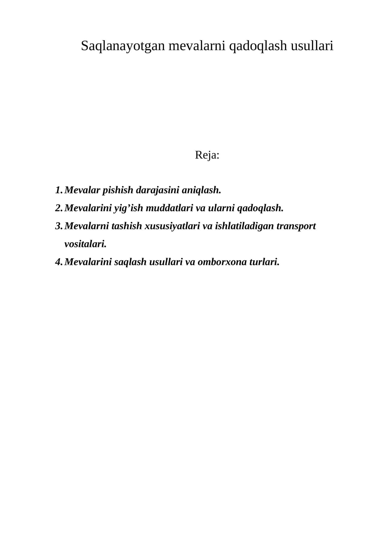 Saqlanayotgan mevalarni qadoqlash usullari