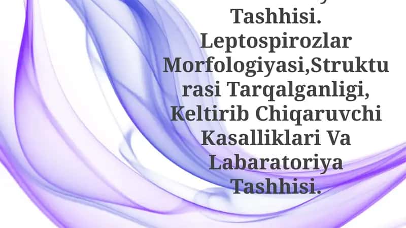 Leptospirozlar Morfologiyasi, tuzilishi