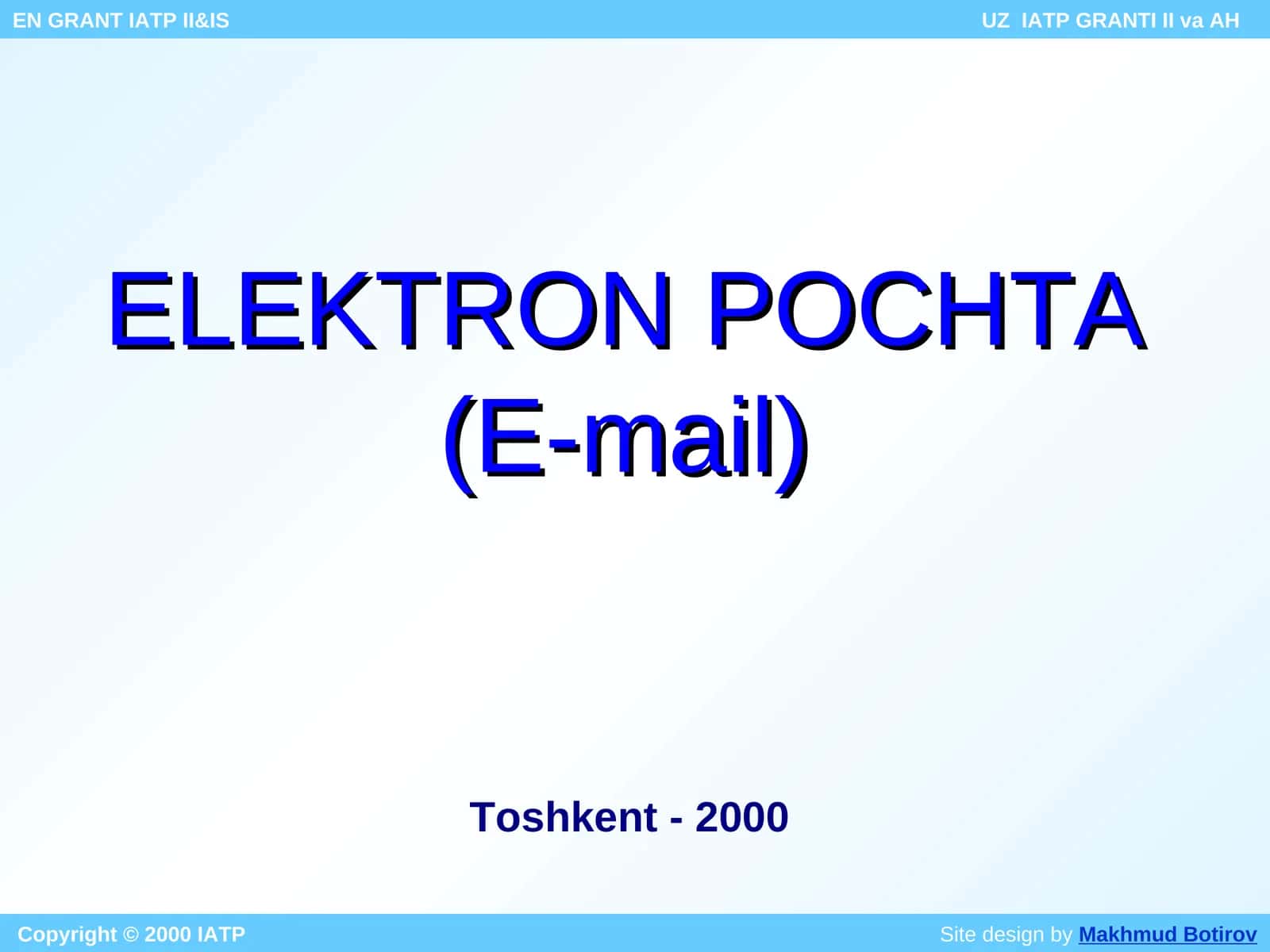 ELEKTRON POCHTA(E-mail)
