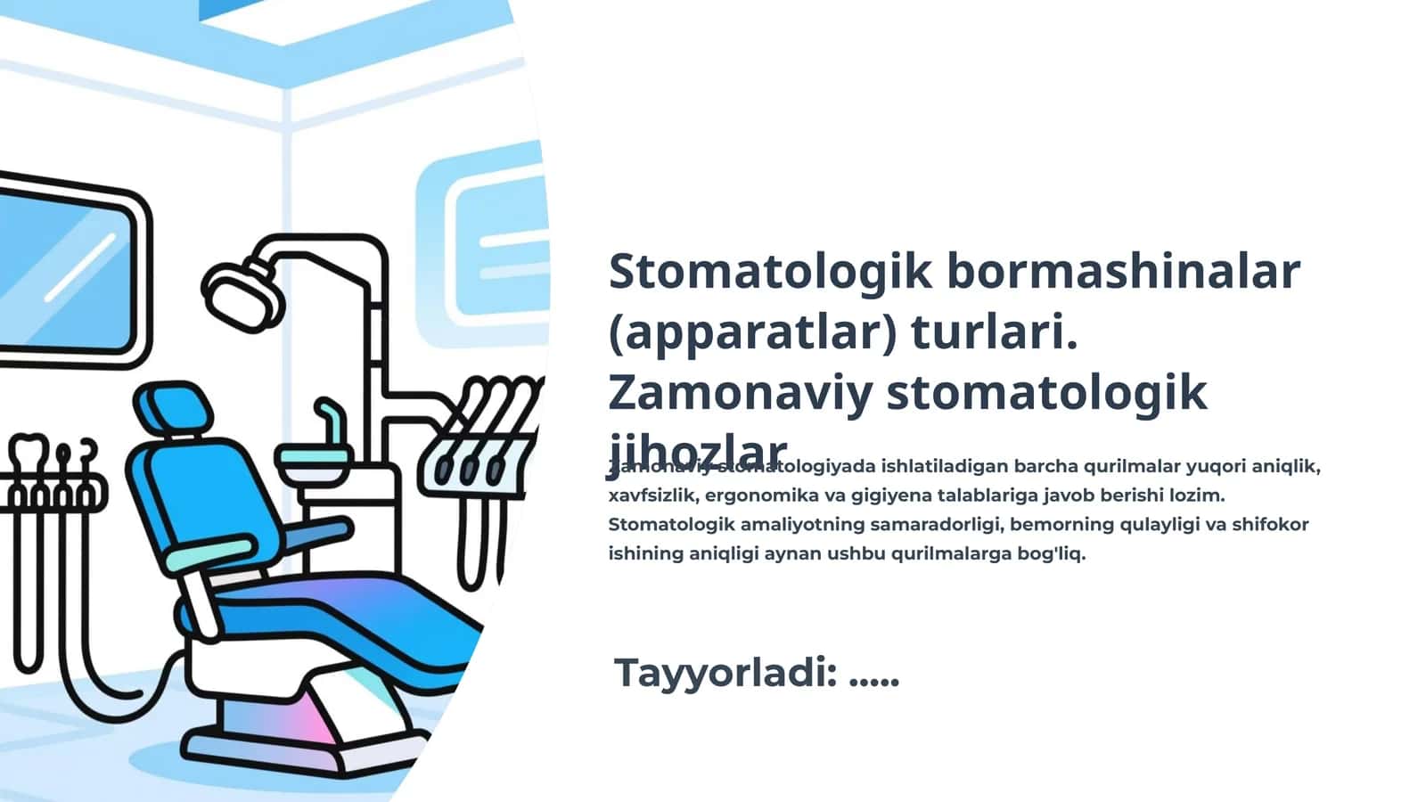 Stomatologik bormashinalar (apparatlar) turlari