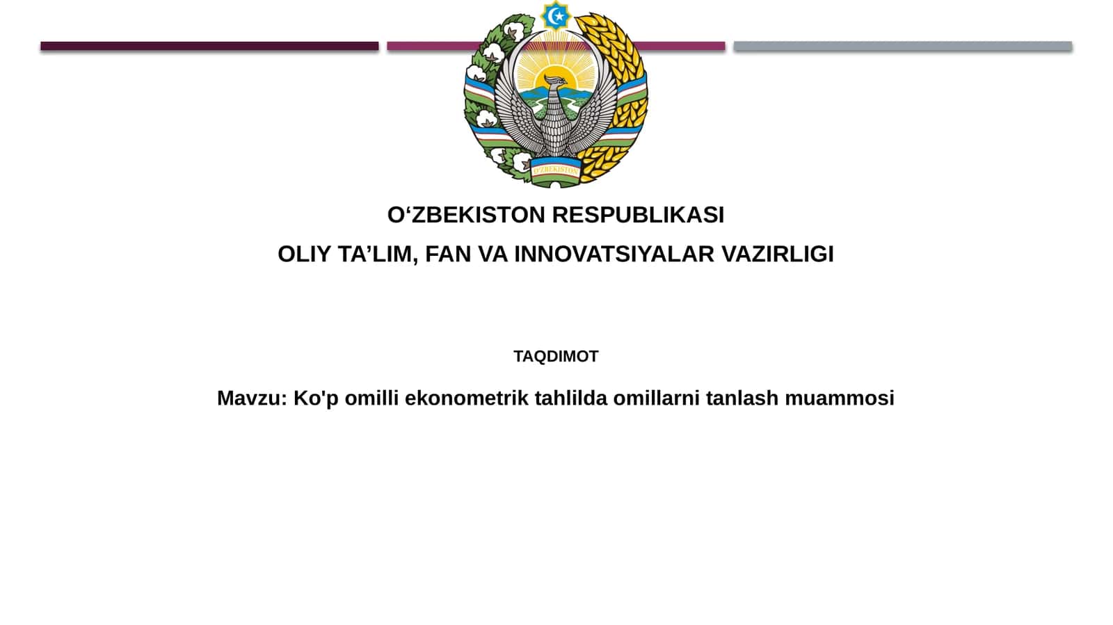 Ko'p o'zgaruvchili ekonometrik tahlil