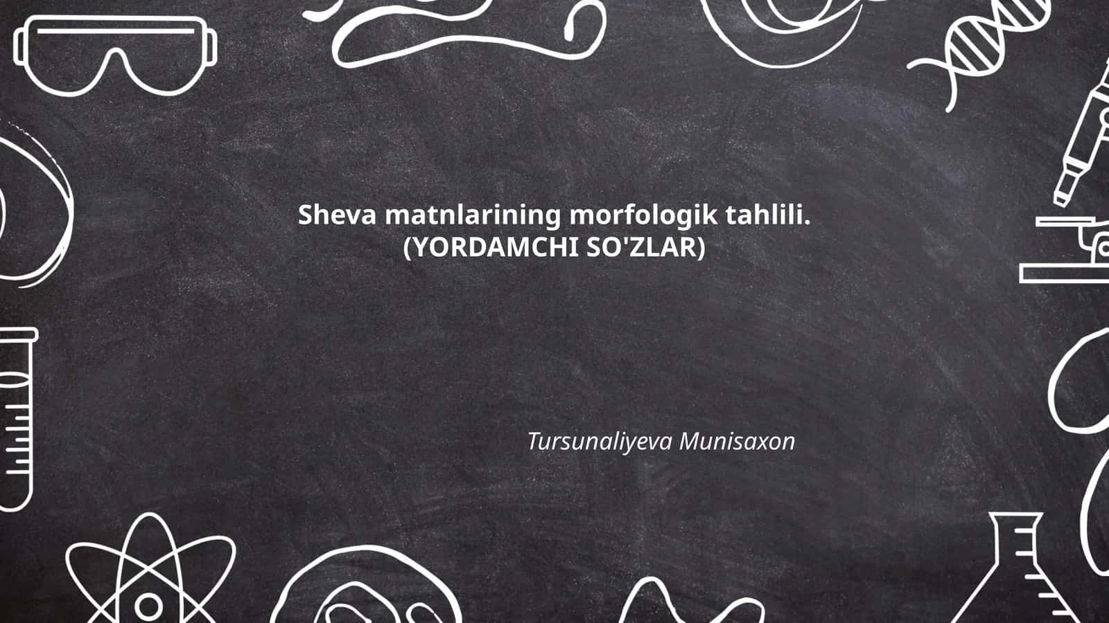 Sheva matnlarining morfologik tahlili