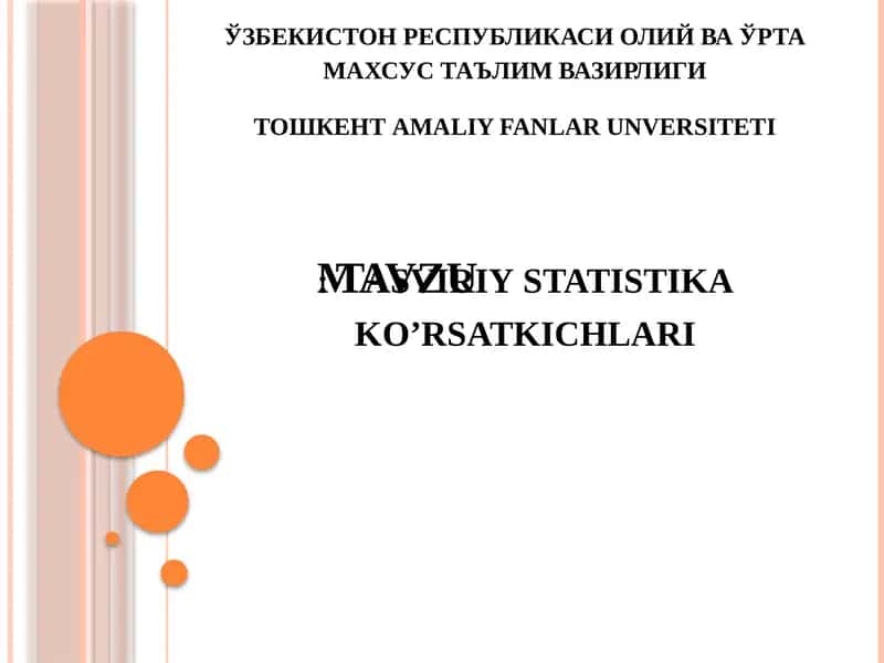 Tasviriystatistikako’rsatkichlari