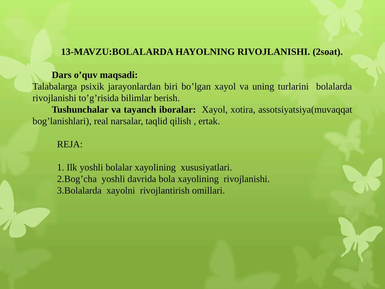 Bolalarda hayolning rivojlanishi