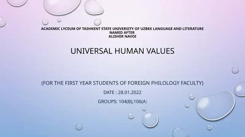Universal human values