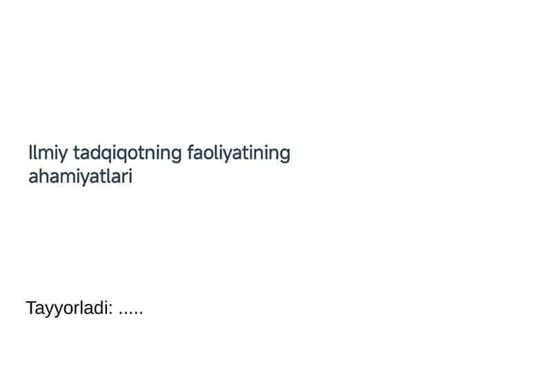Tayyorladi: