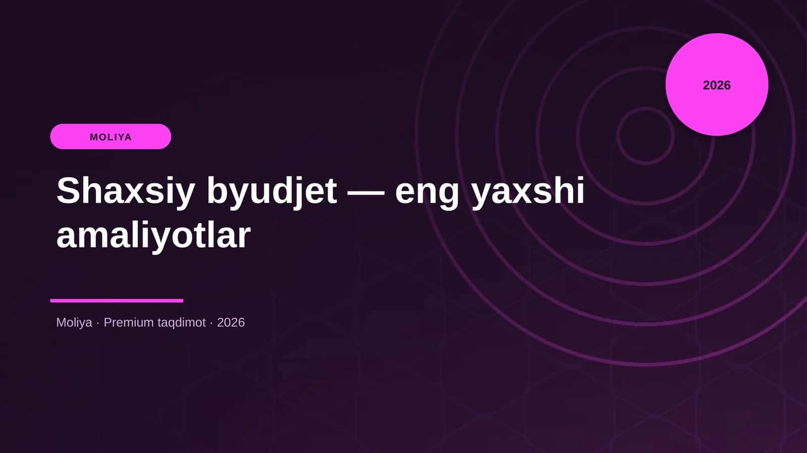 Shaxsiy byudjet — eng yaxshi amaliyotlar