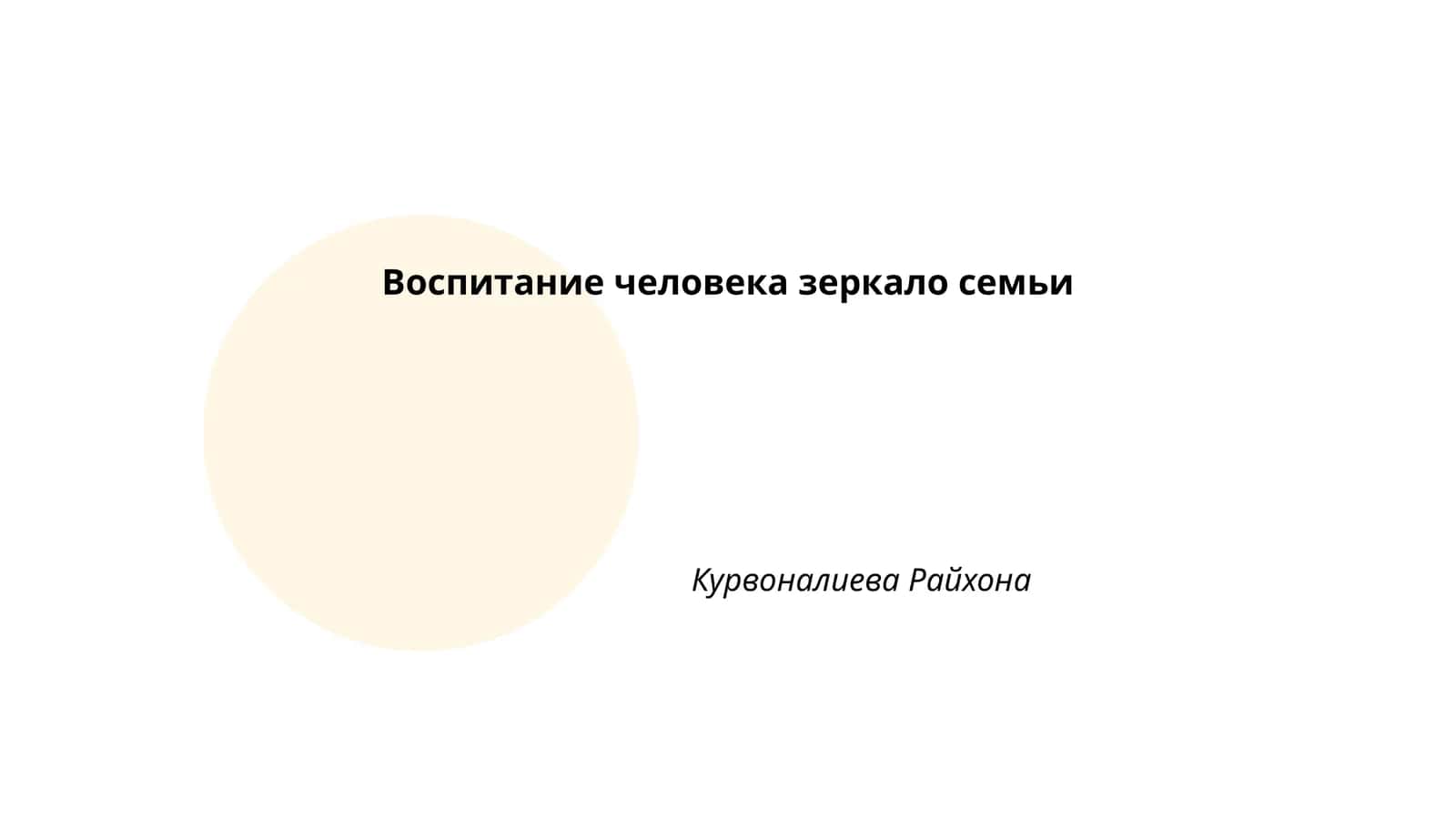 Воспитание человека зеркало семьи
