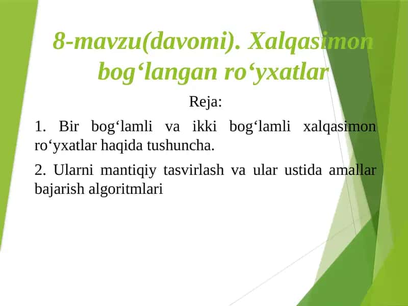 Xalqasimon ro‘yxatlar